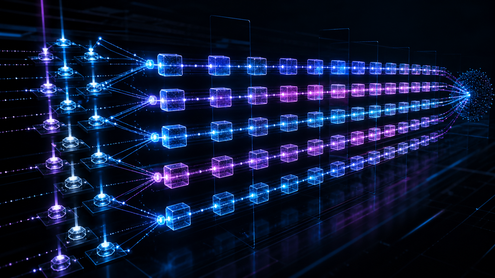 Abstract Cadence consensus banner showing parallel validator proposal lanes